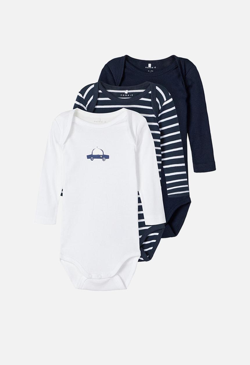 Name It - 3 Pack bodysuits - navy & white 