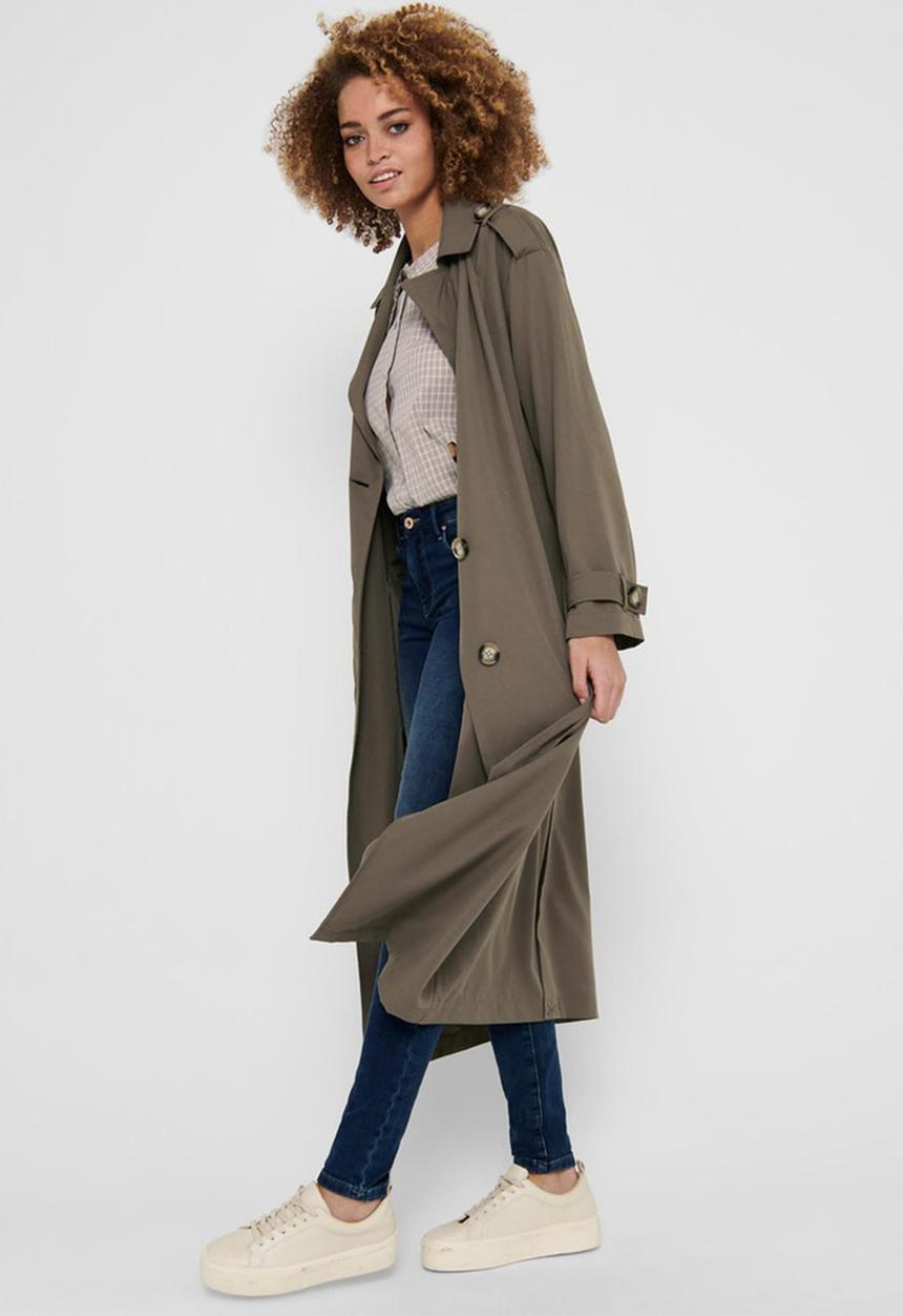 ONLY - Line x-long trenchcoat - walnut