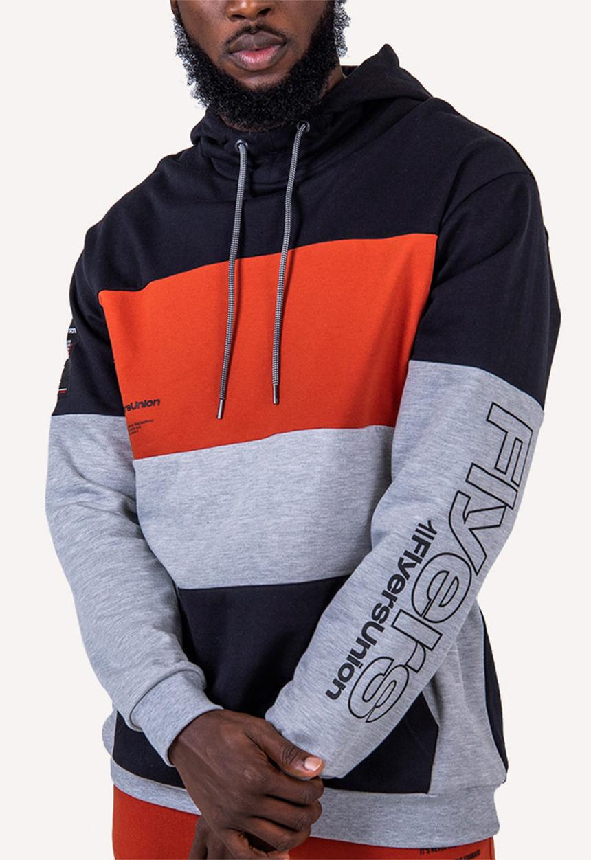 Flyersunion - Colorblock brushed fleece hoodie - multi
