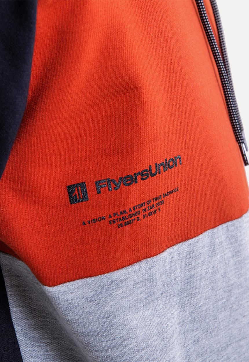 Flyersunion - Colorblock brushed fleece hoodie - multi