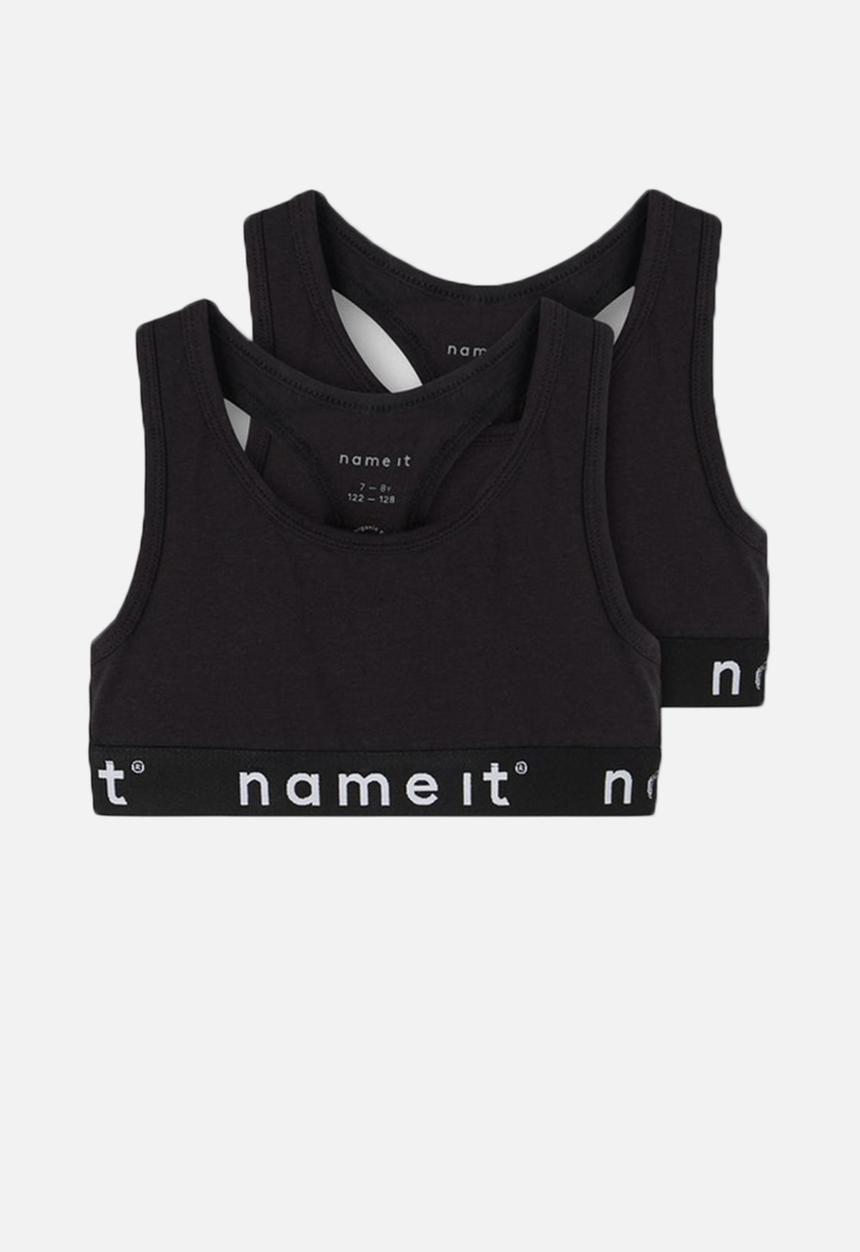 Name It - Girls 2 pack short tops - black