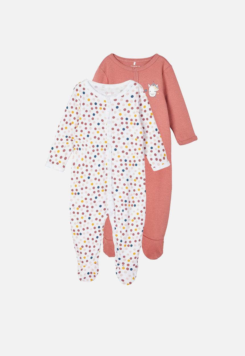 Name It - 2 Pack nightsuits - rose & white 