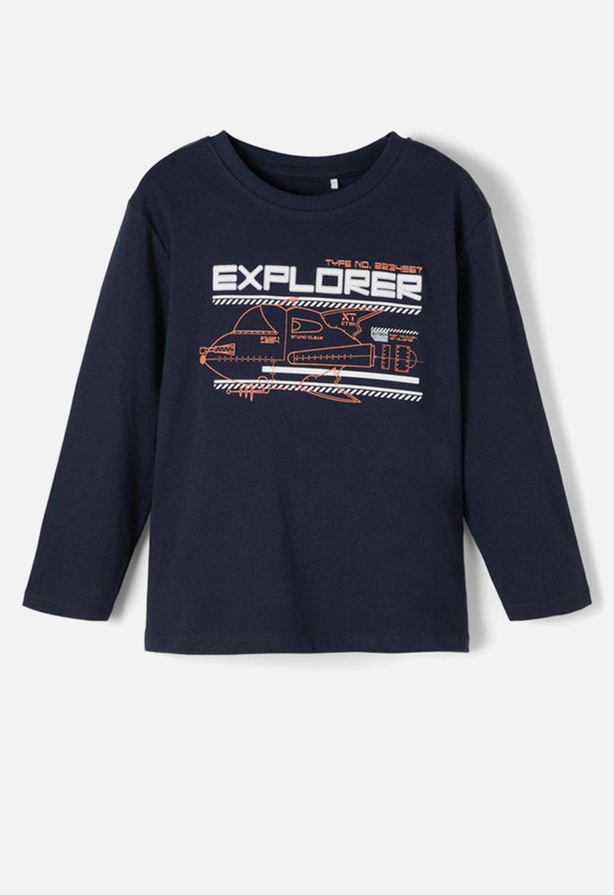 Name It - Mvagno long sleeve loose fit top - navy