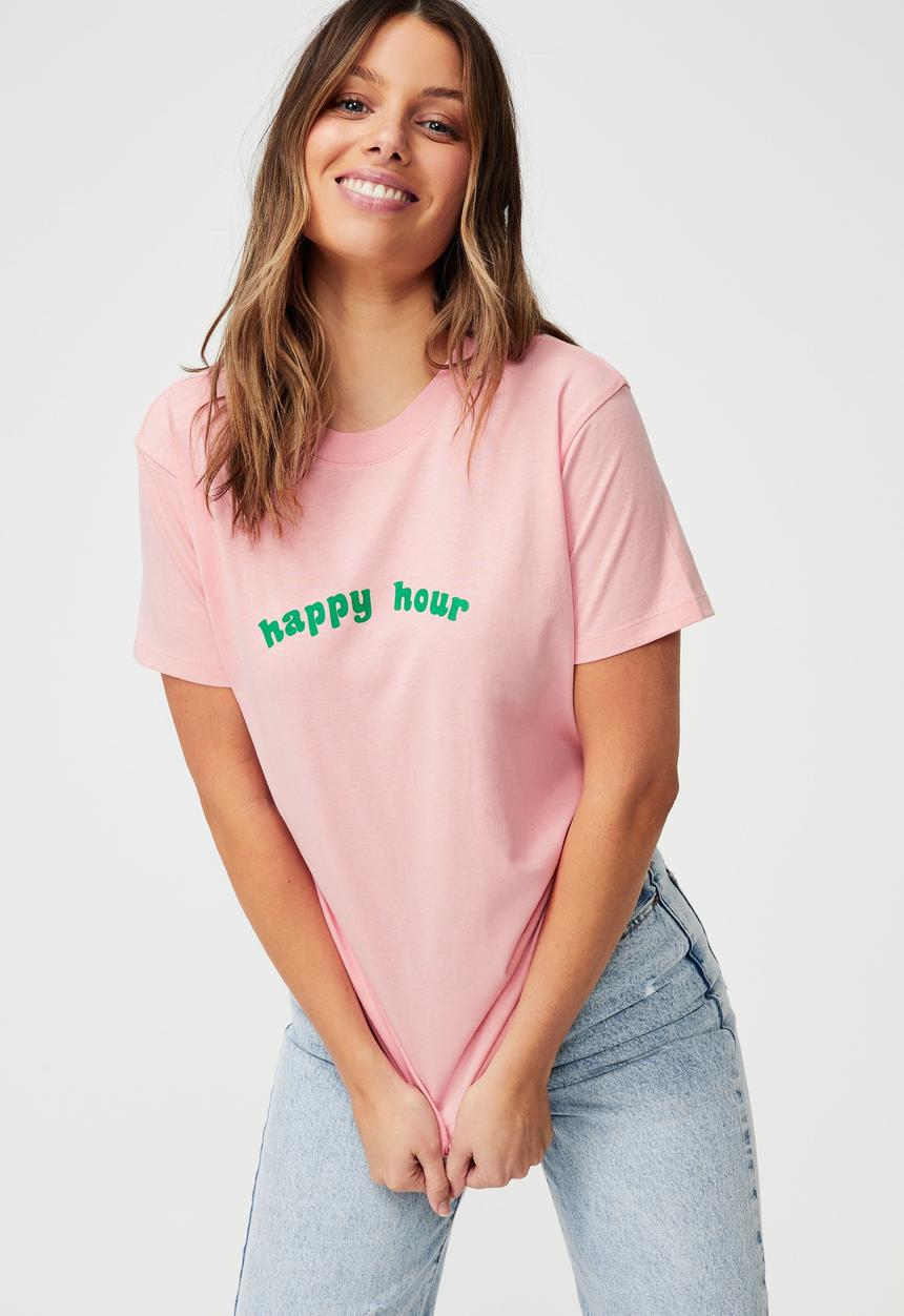 Cotton On - Classic slogan T-shirt - candy pink
