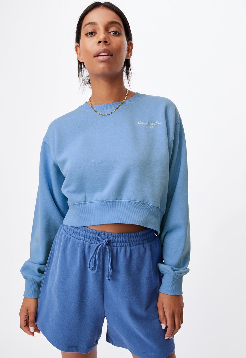 Cotton On - Graphic classic cropped crew - classic blue 