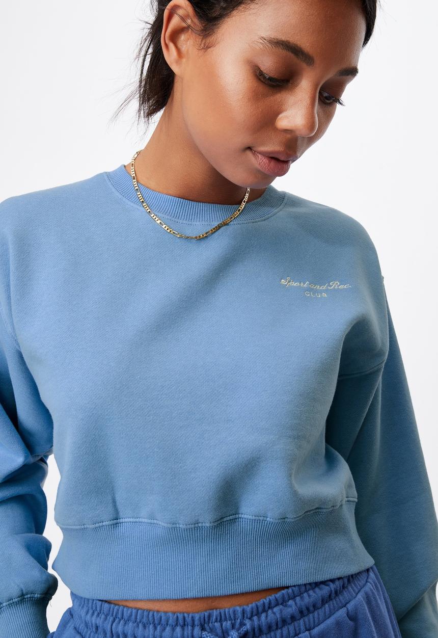 Cotton On - Graphic classic cropped crew - classic blue 