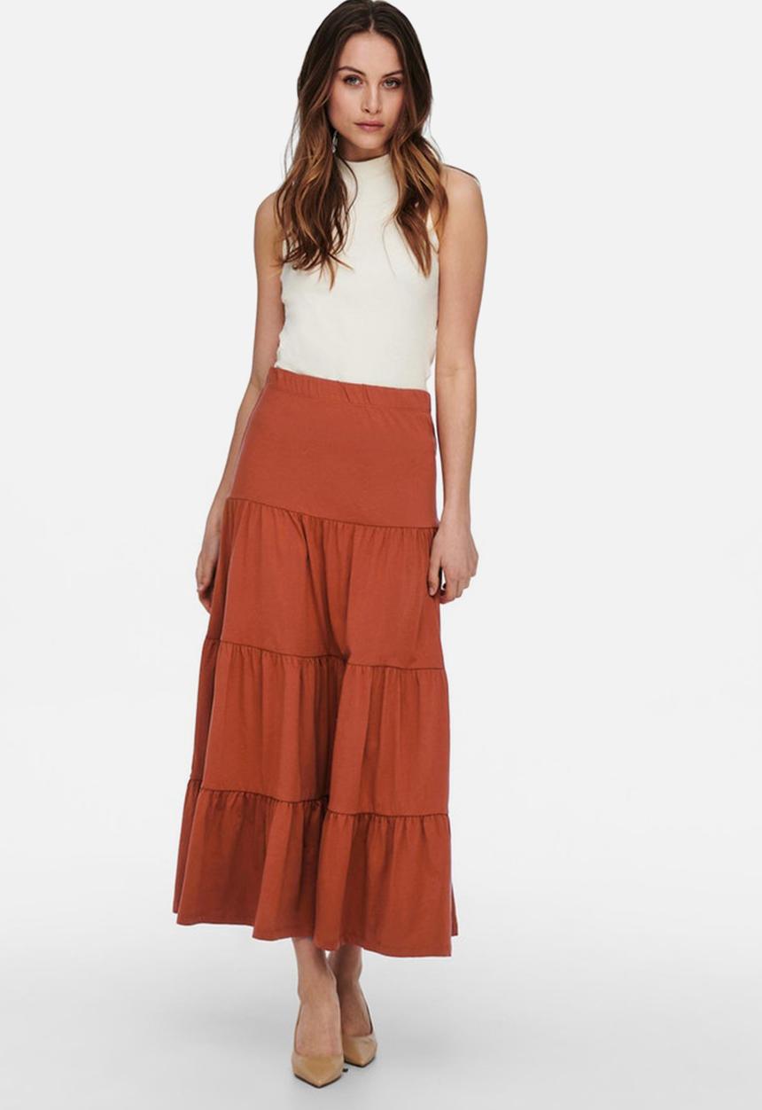 ONLY - May life maxi skirt - orange 