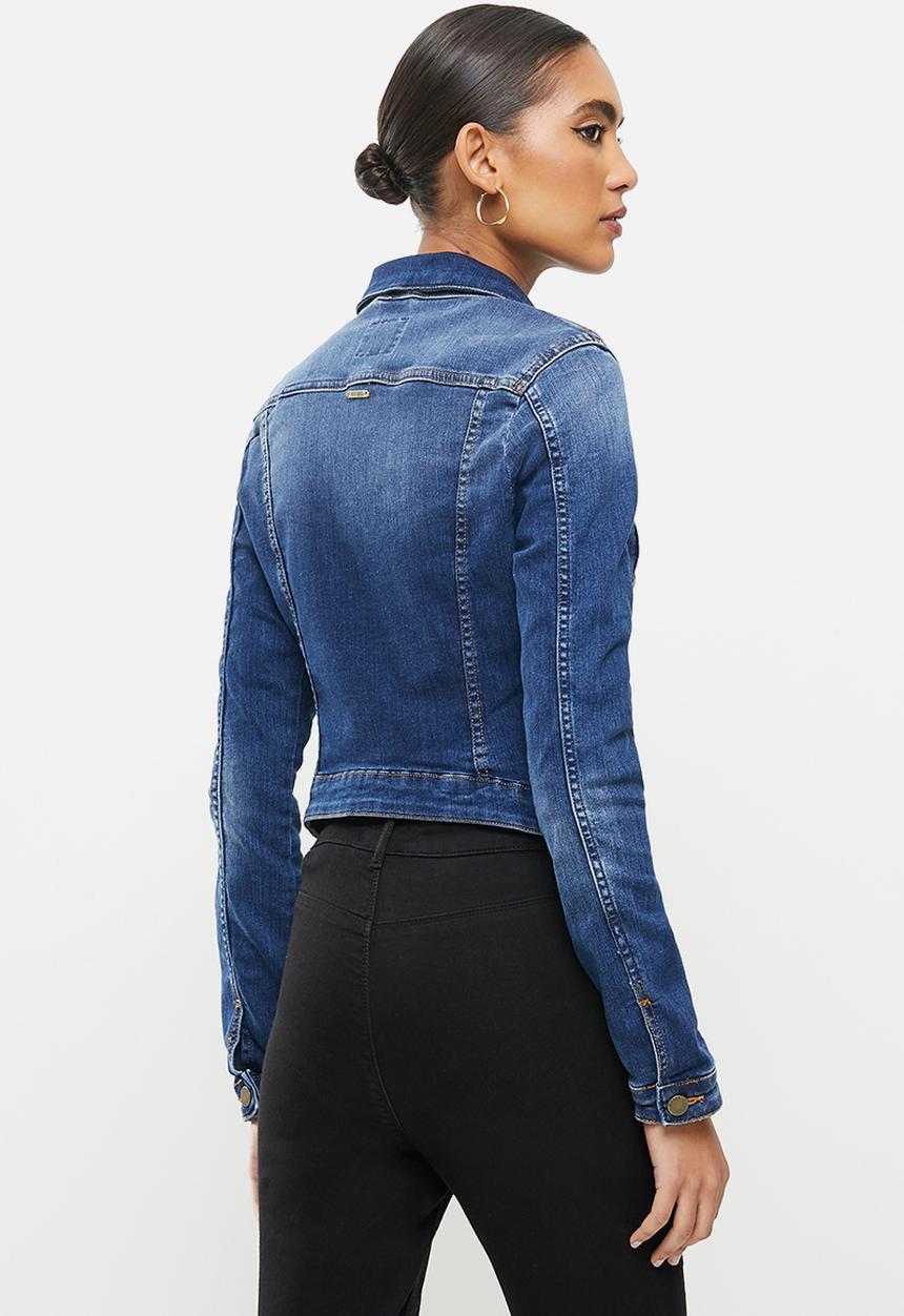GUESS - Mid wash denim jacket - blue