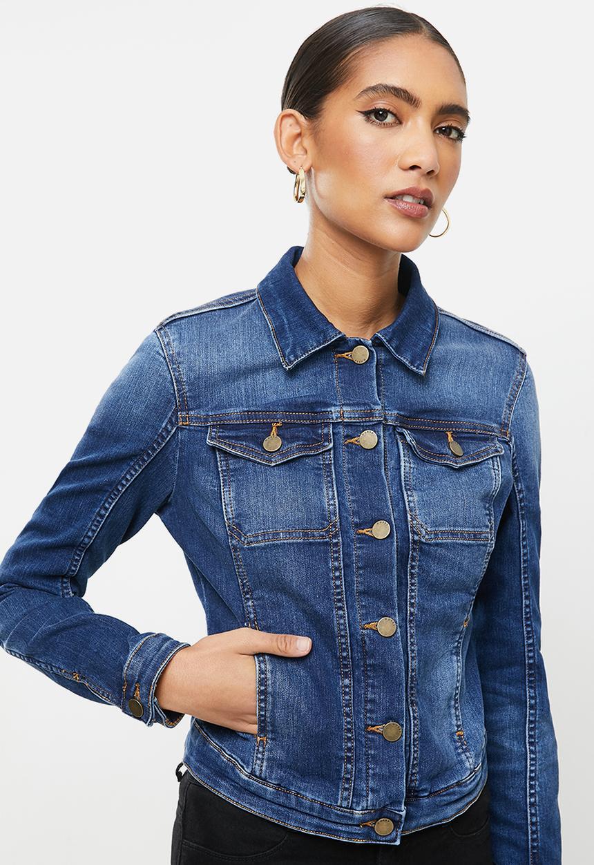 GUESS - Mid wash denim jacket - blue