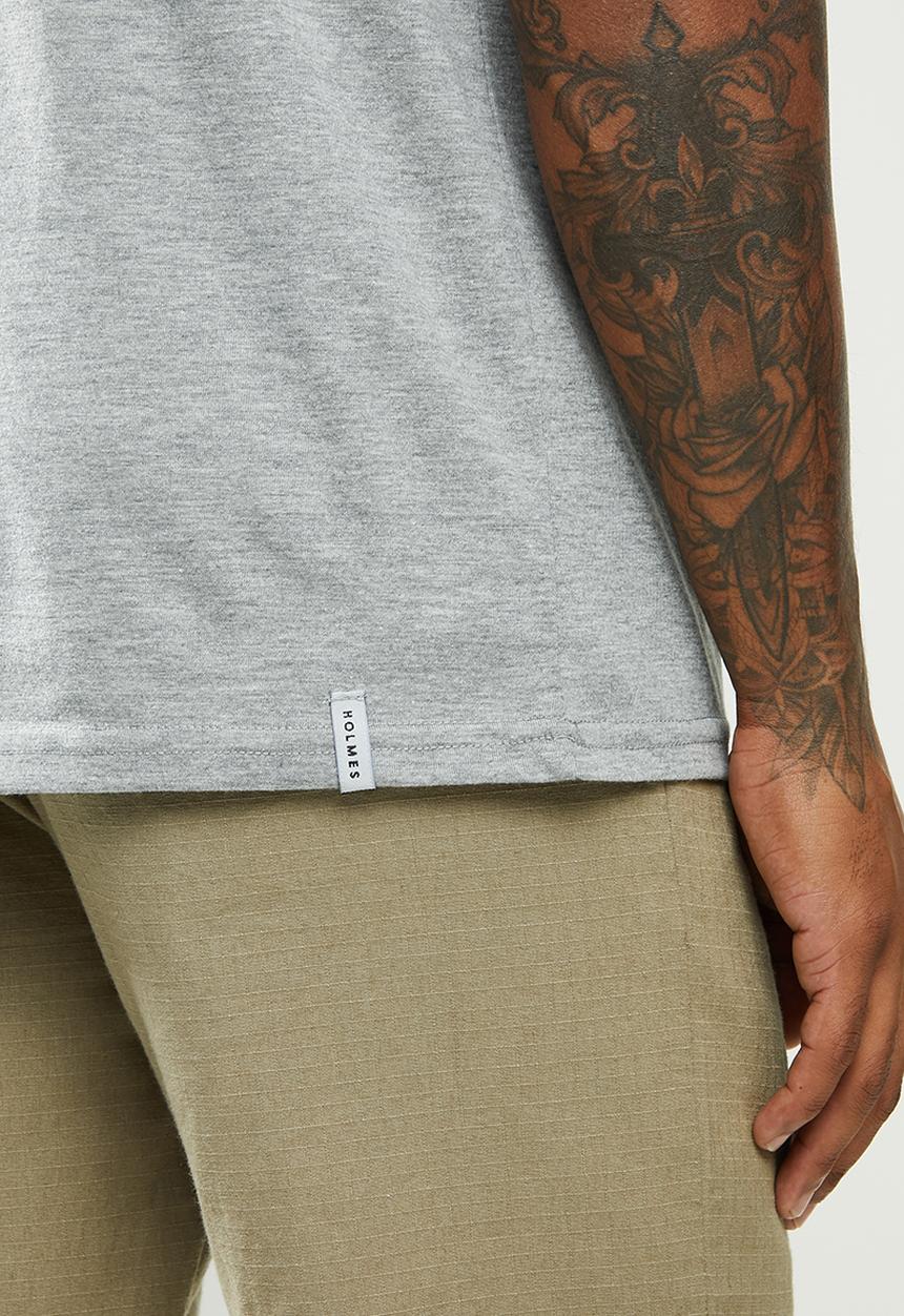 Holmes Bro's - Mellow leopard short sleeve tee - dirty grey melange