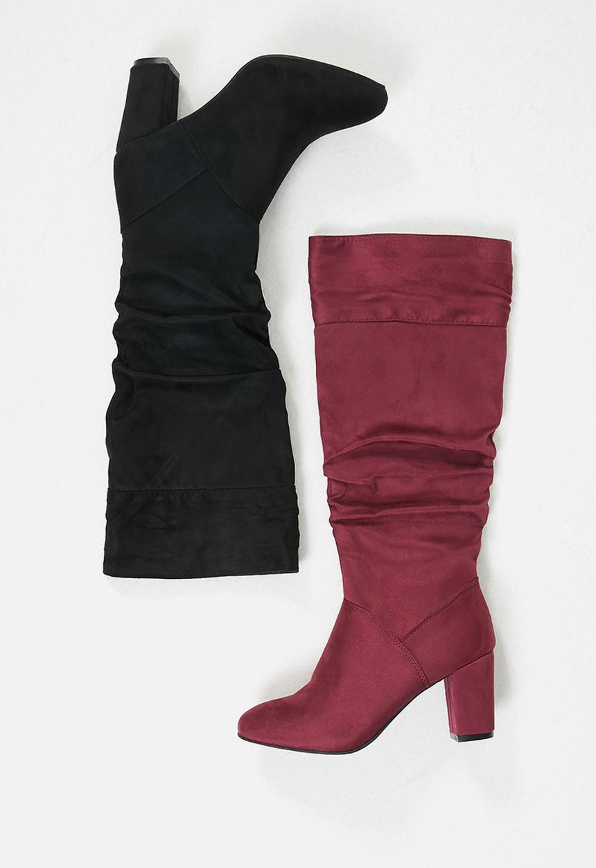 Madison® - Zena rouched boot - burgundy