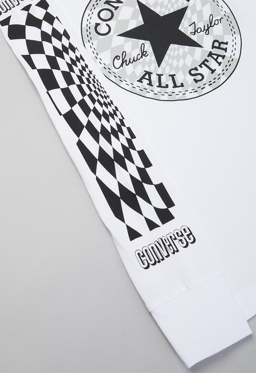 Converse - Cnvb warped checker cp grad tee - white