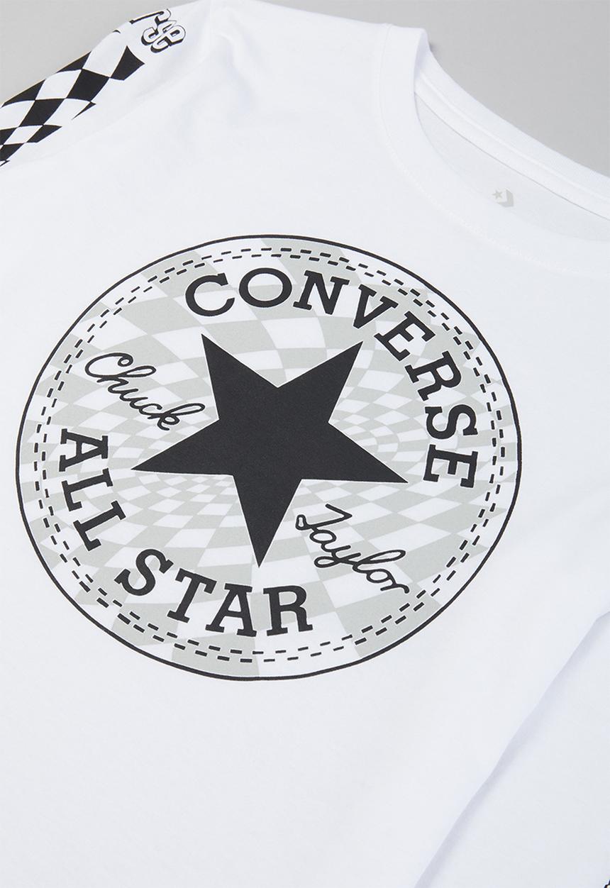 Converse - Cnvb warped checker cp grad tee - white