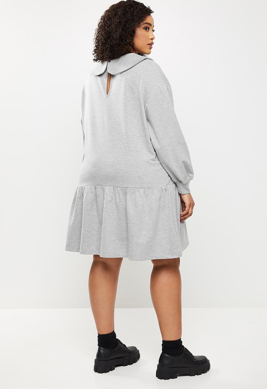 Blake - Peterpan collar sweater dress - grey 