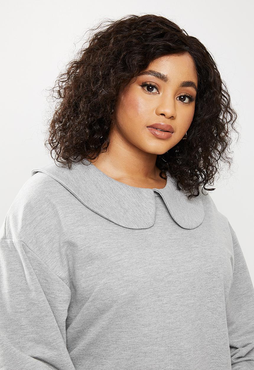 Blake - Peterpan collar sweater dress - grey 
