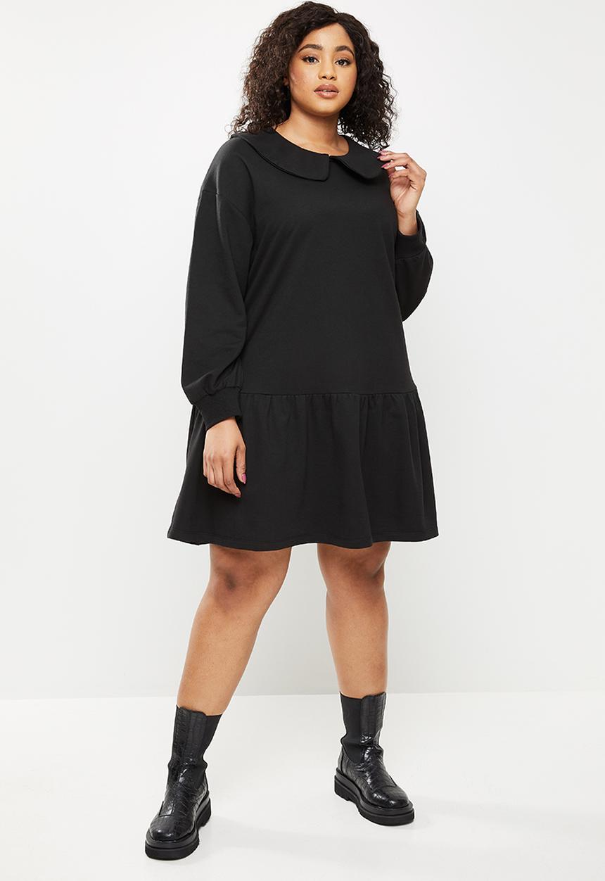 Blake - Peterpan collar sweater dress - black 