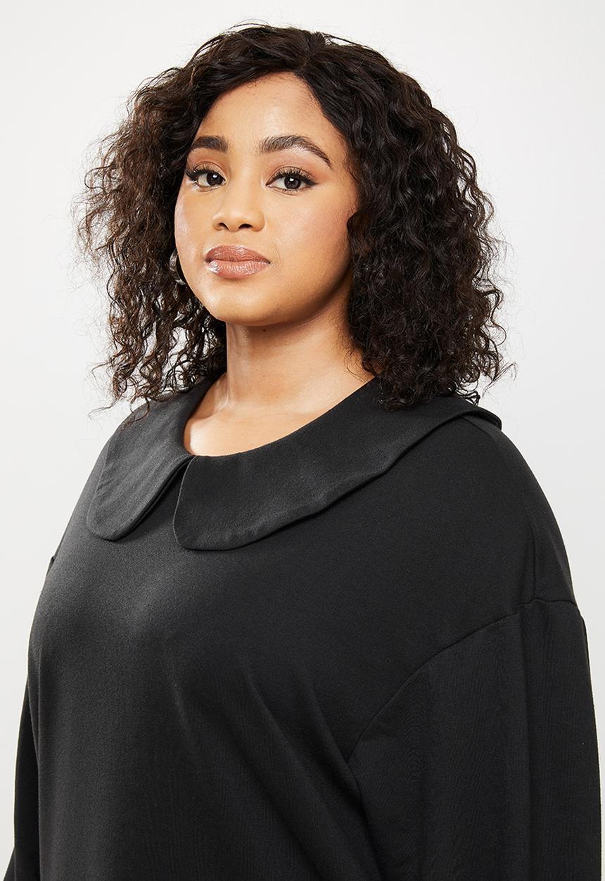 Blake - Peterpan collar sweater dress - black 