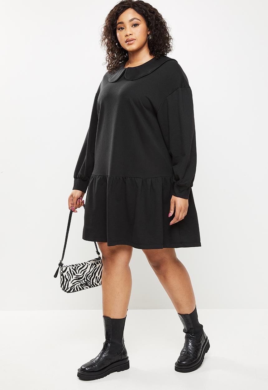 Blake - Peterpan collar sweater dress - black 