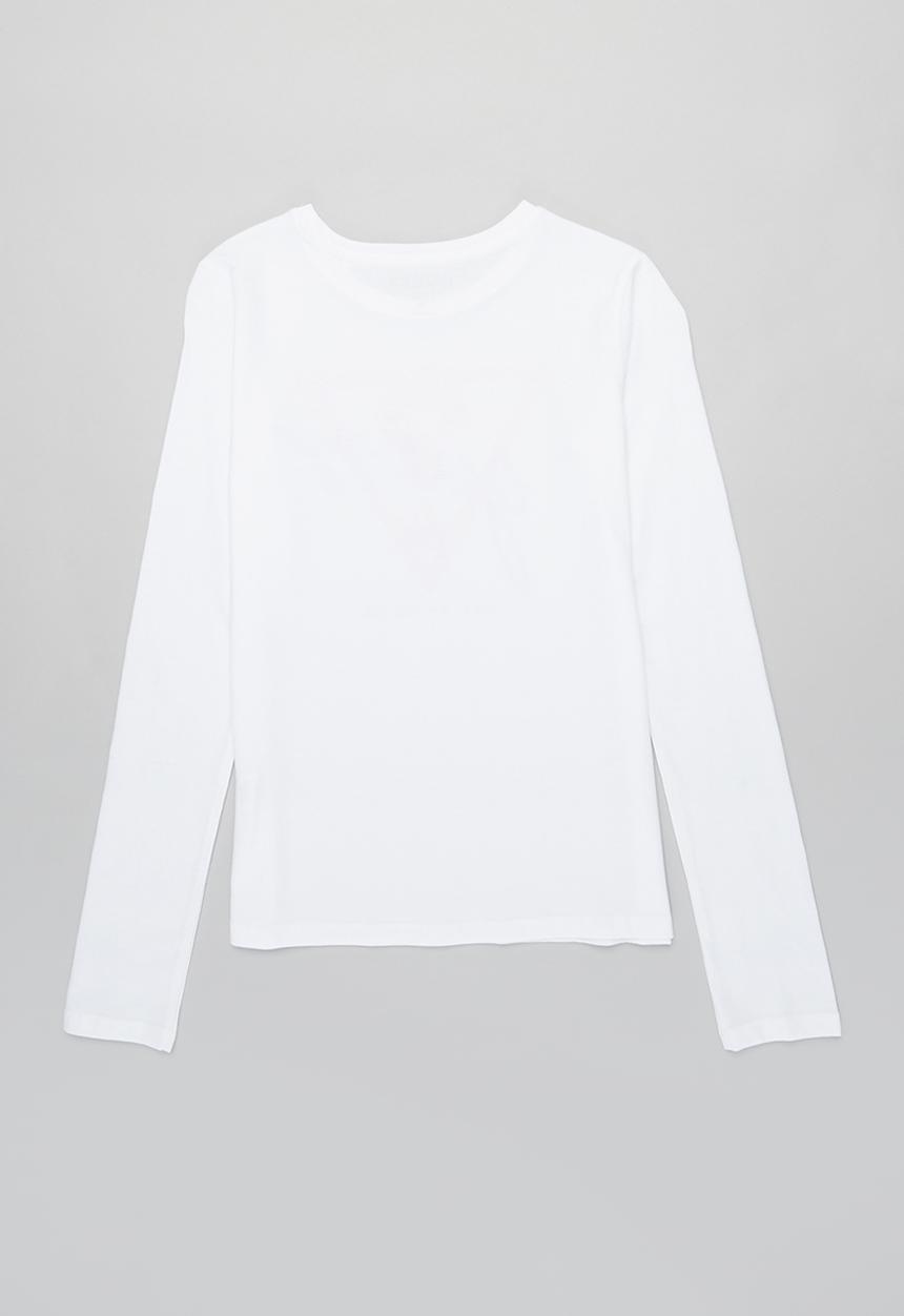 GUESS - Girls long sleeve pure love glitter tee - white