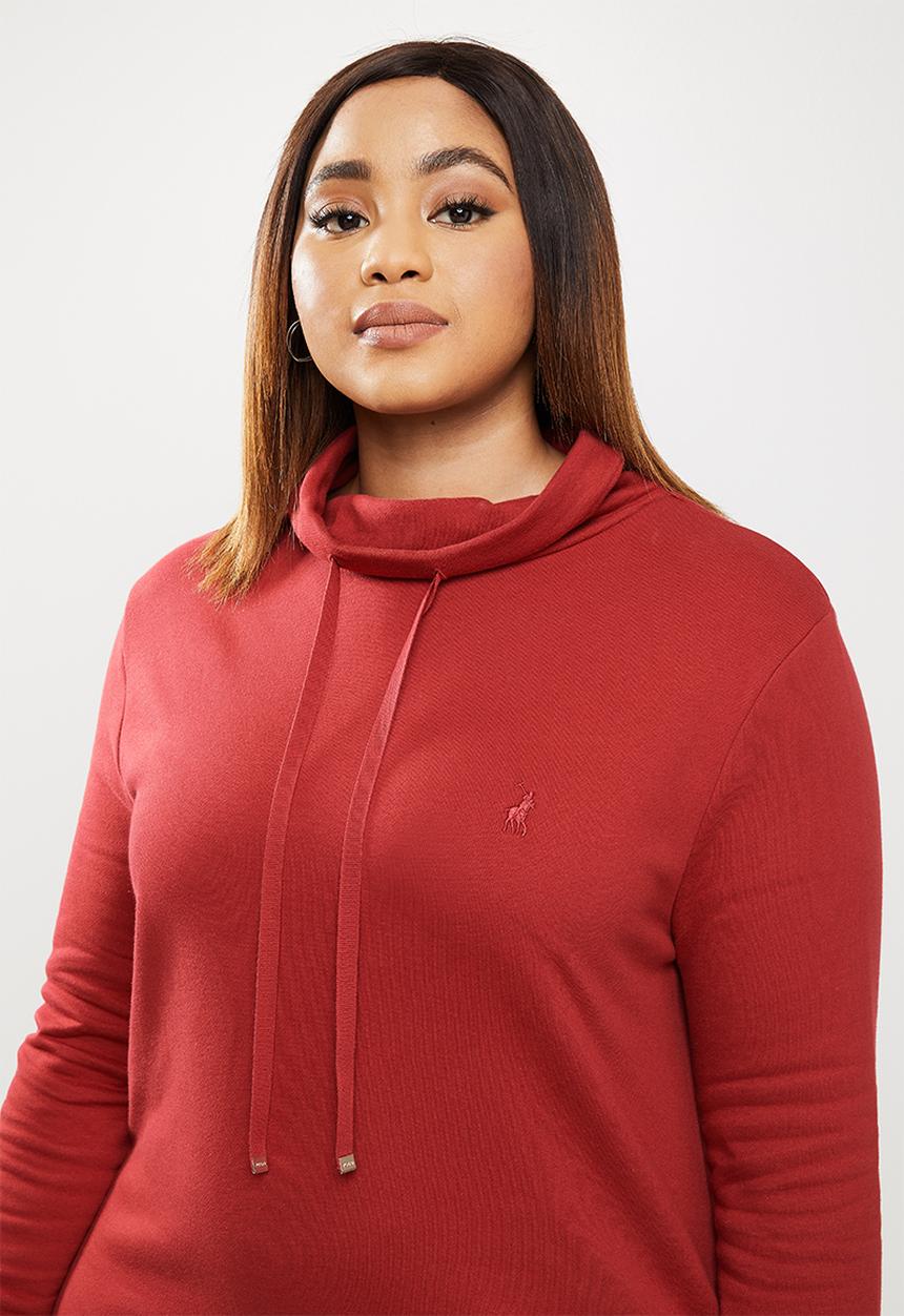 POLO - Plus dani high neck lounge dress - maroon