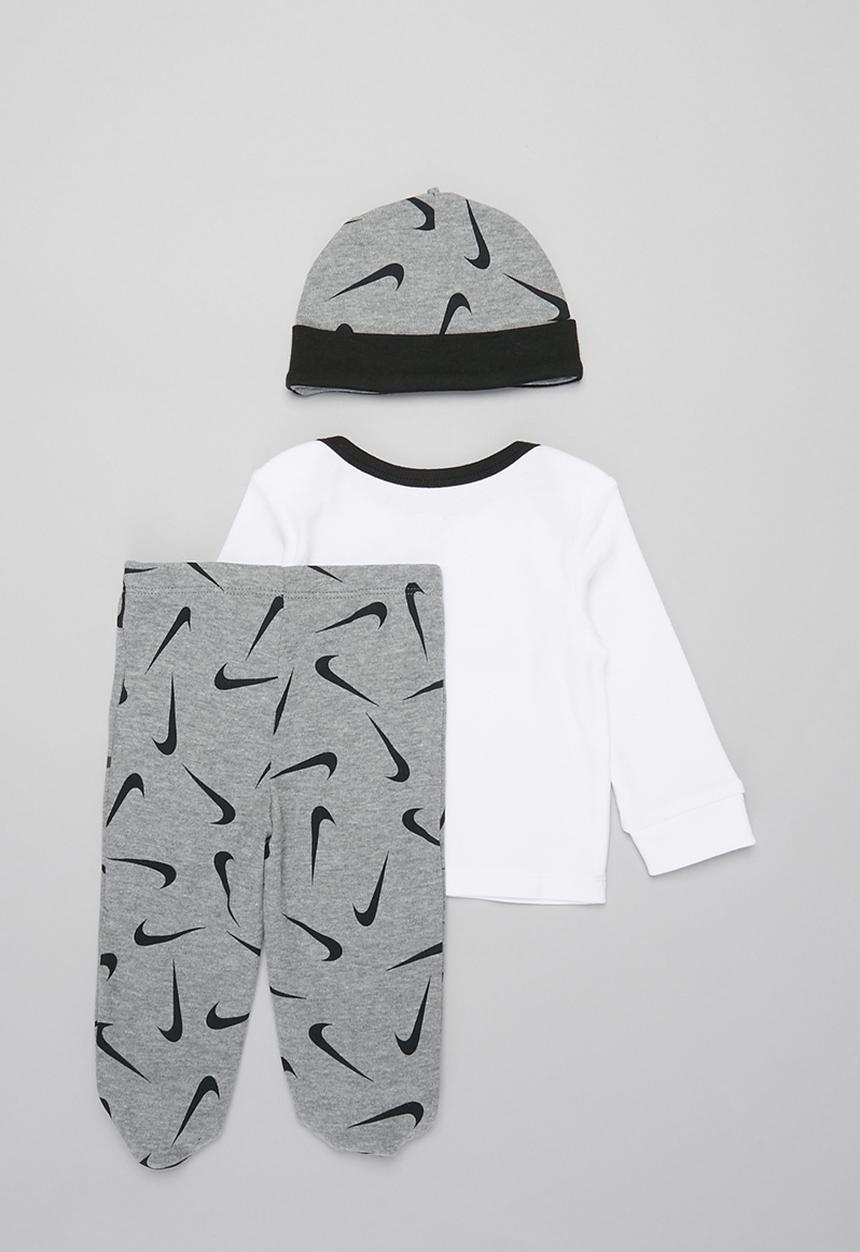 Nike - Nike footed pant 3 piece set - grey & white 