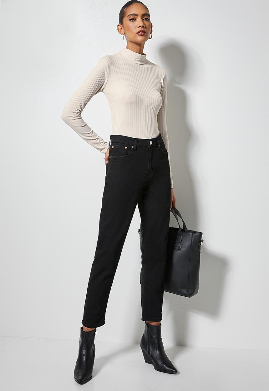 Superbalist - Turtleneck rib top - cement