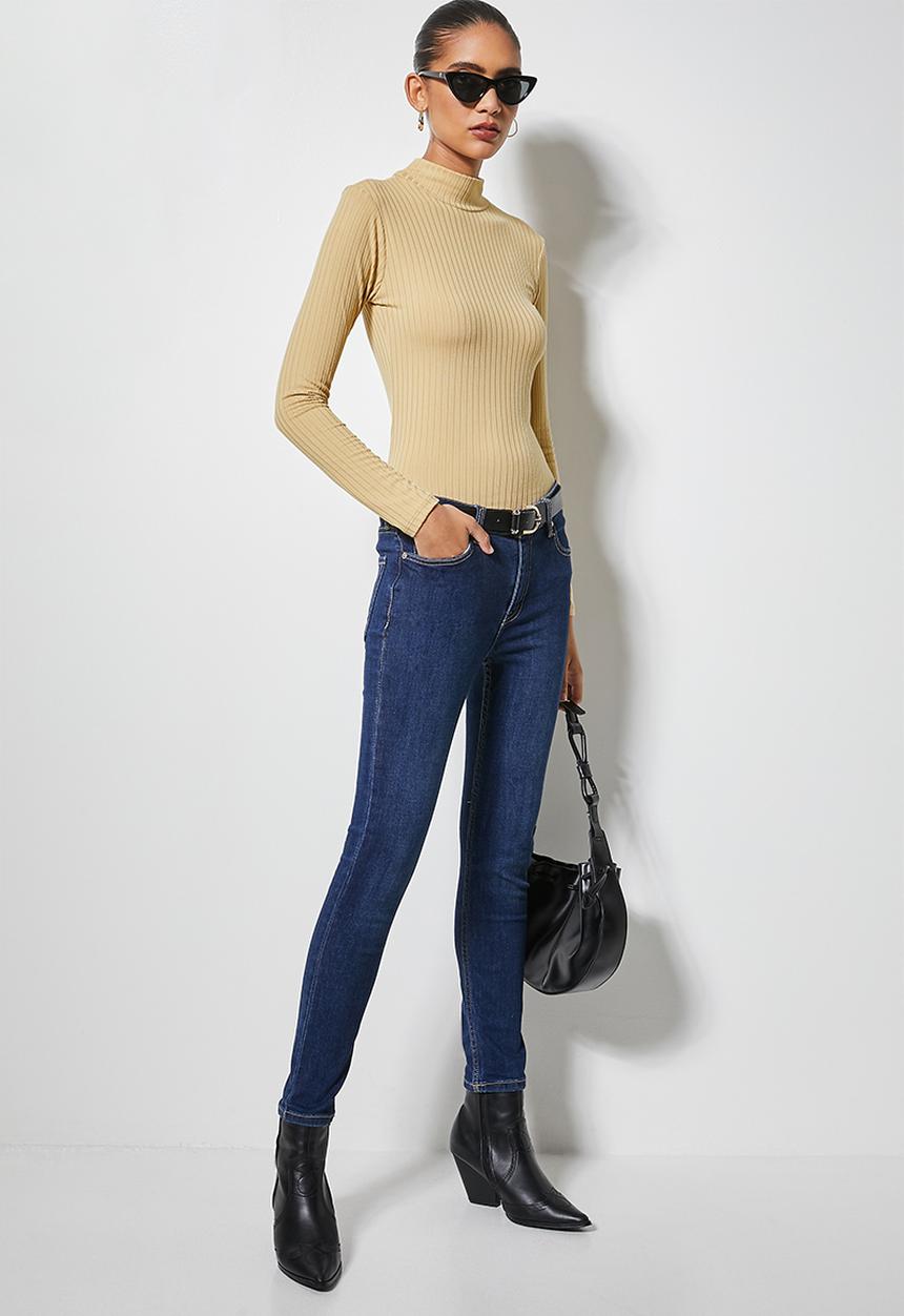 Superbalist - 2 Pack turtleneck rib tops - white & tan