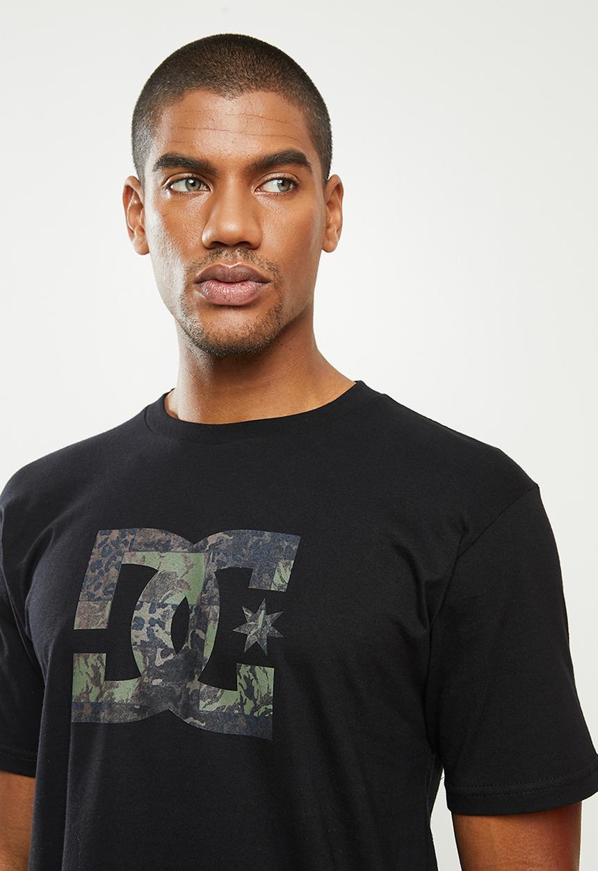 DC - Star patch camo fill short sleeve tee - black
