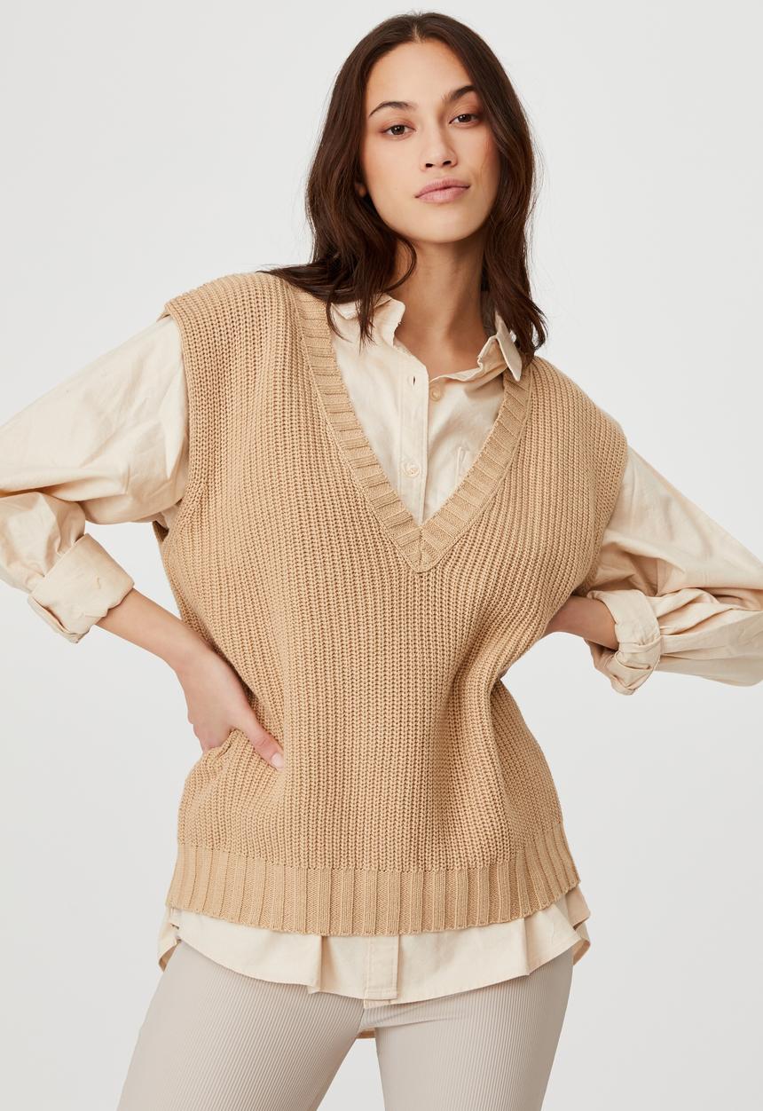 Cotton On - Cotton vest - brown taupe