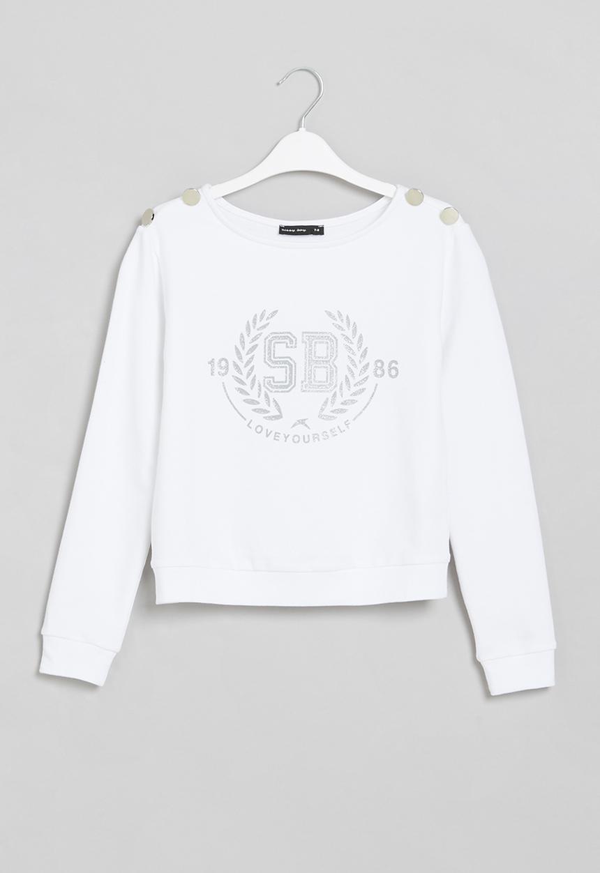 SISSY BOY - Cruiseline sweater with glitter - white