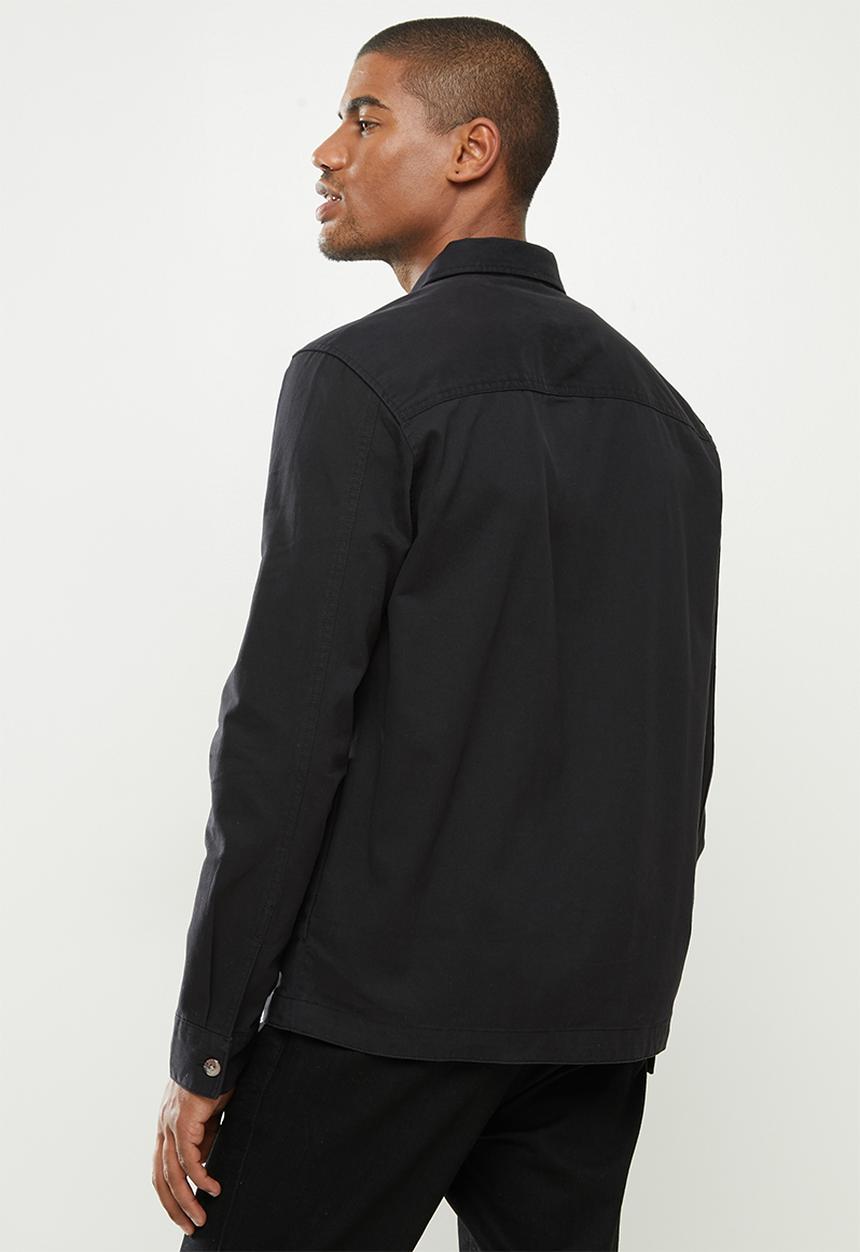Only & Sons - Silvio long sleeve overshirt - black