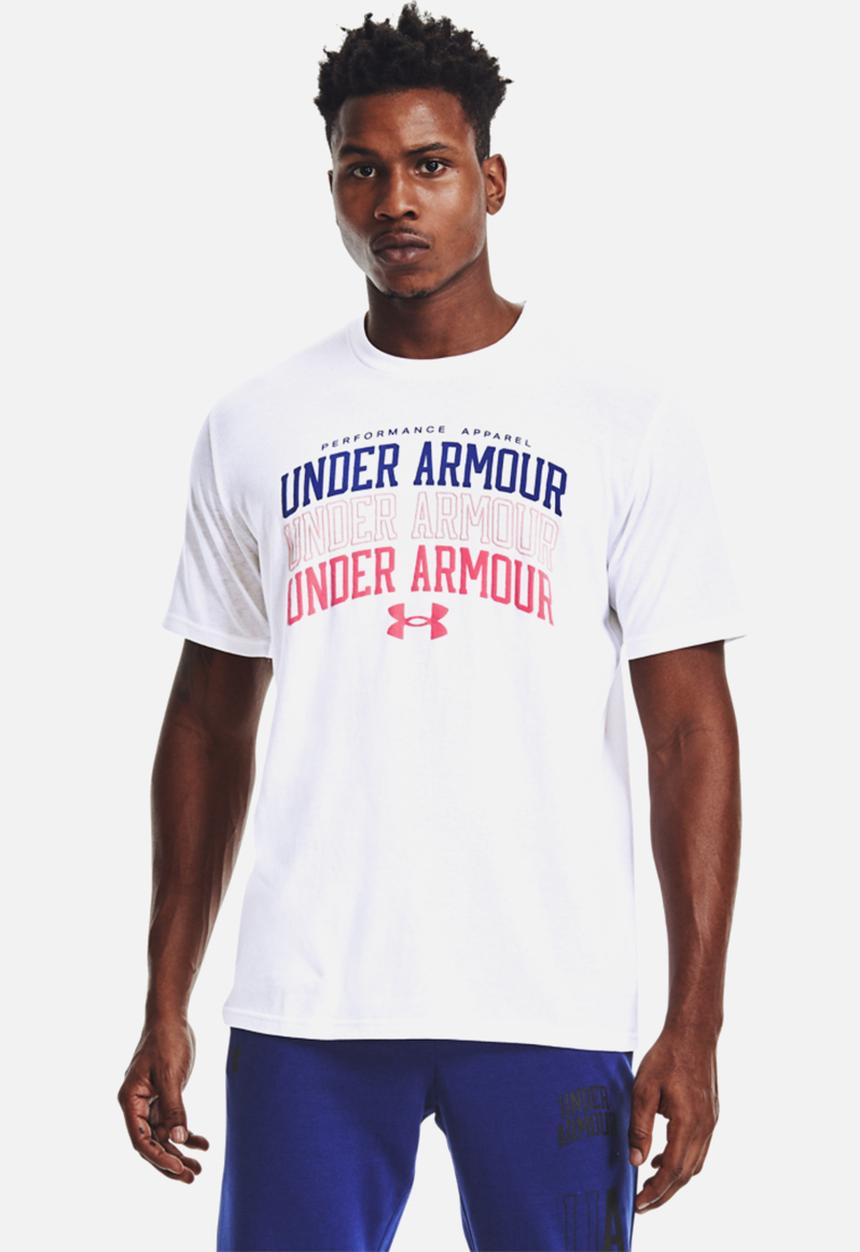 Under Armour - Ua multi color collegiate short sleeve tee - white