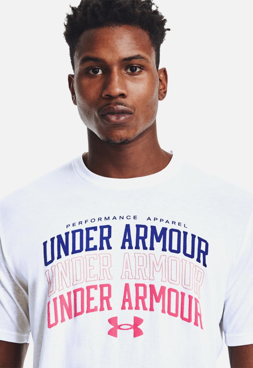Under Armour - Ua multi color collegiate short sleeve tee - white