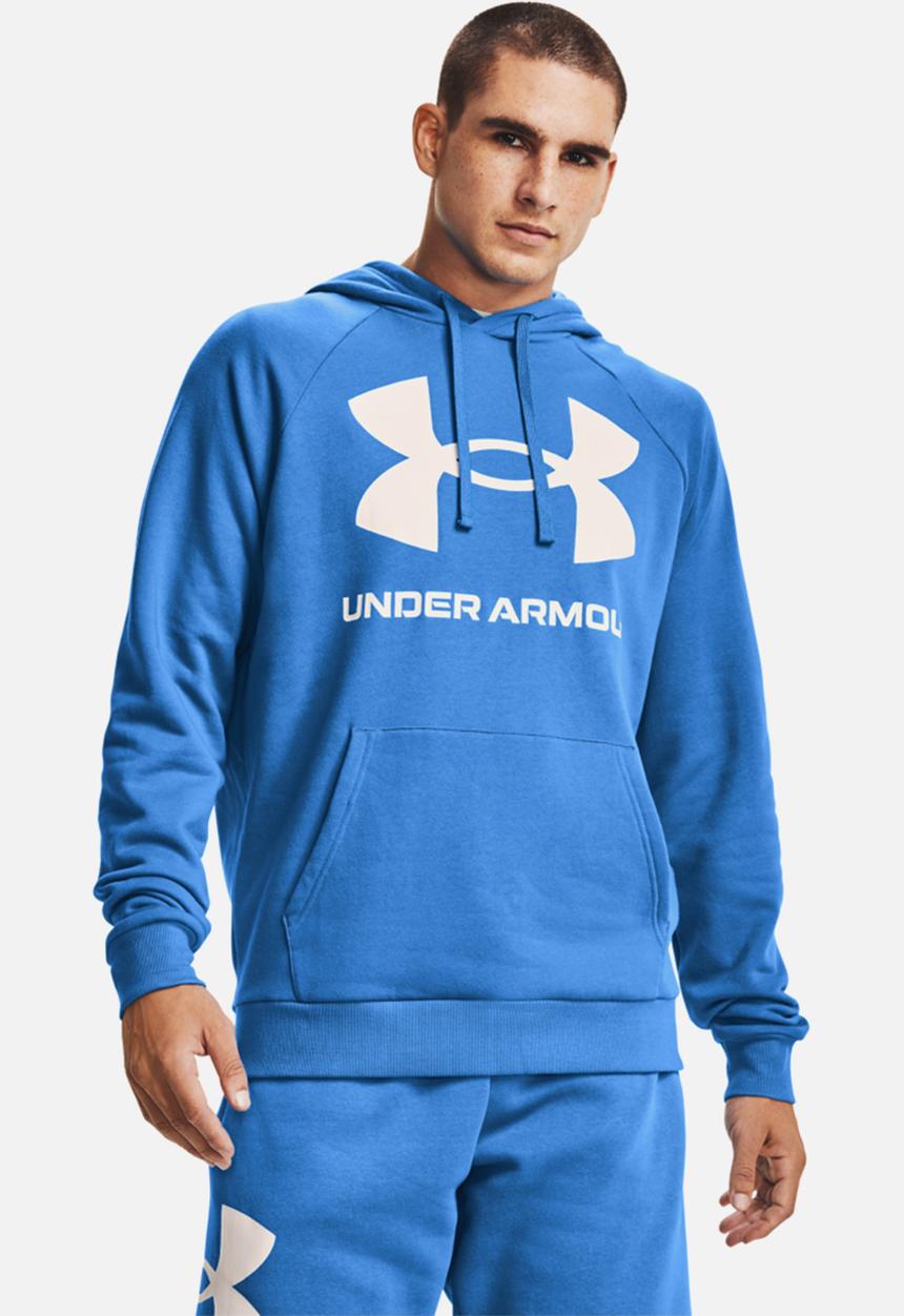 Under Armour - Ua rival fleece big logo hoodie - blue