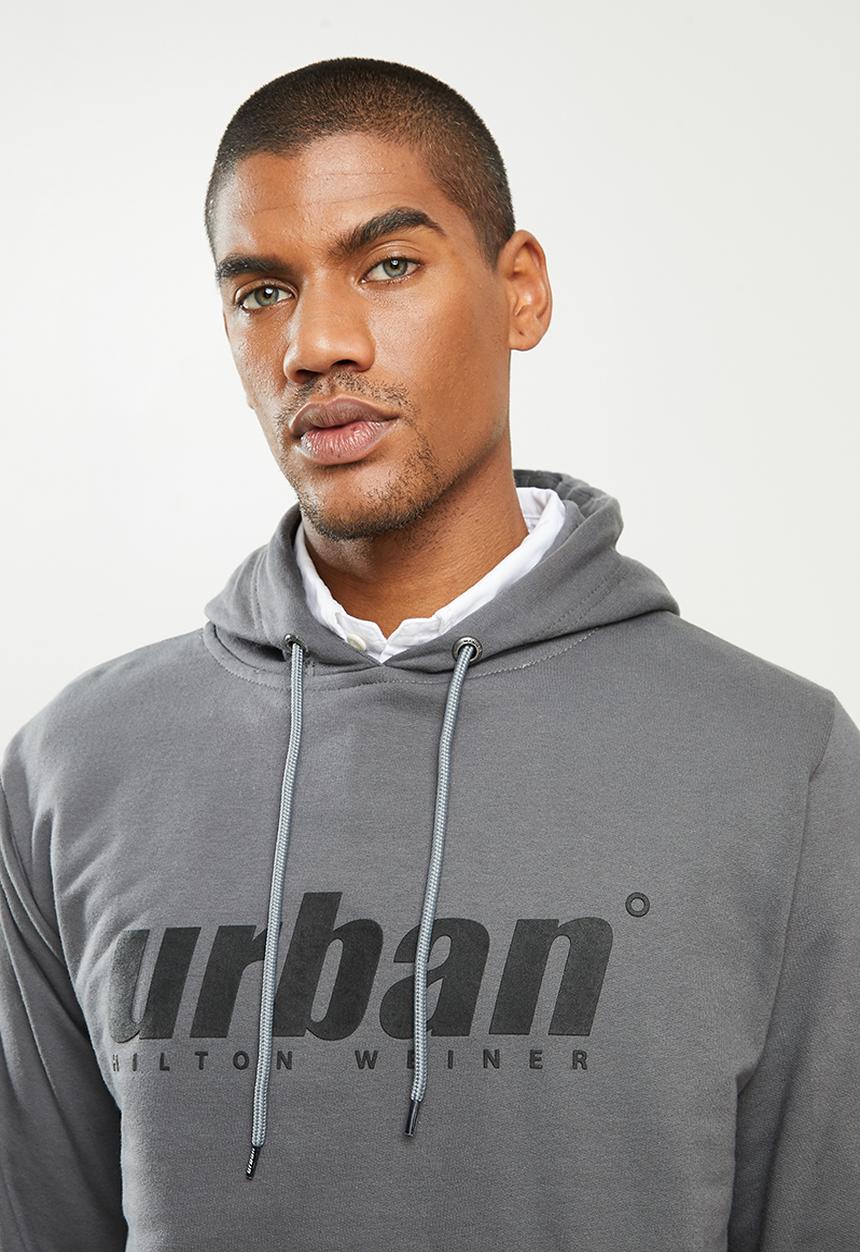 urban° - Mens urban  sweater pullover hoodie - dark grey