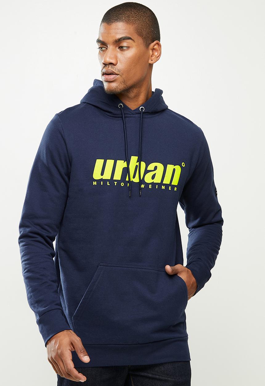 urban° - Mens urban  sweater pullover hoodie - navy