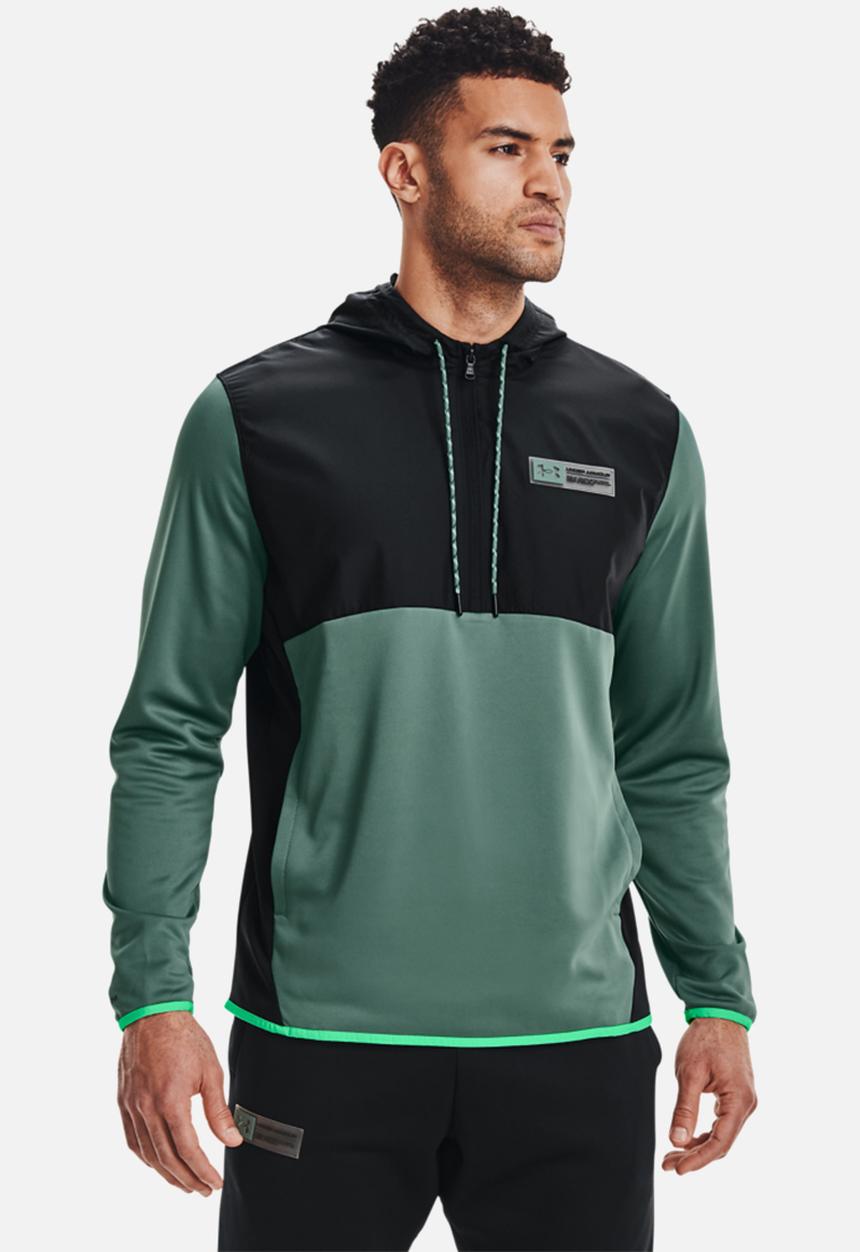 Under Armour - Ua af storm 1/2 zip hoodie - black & green