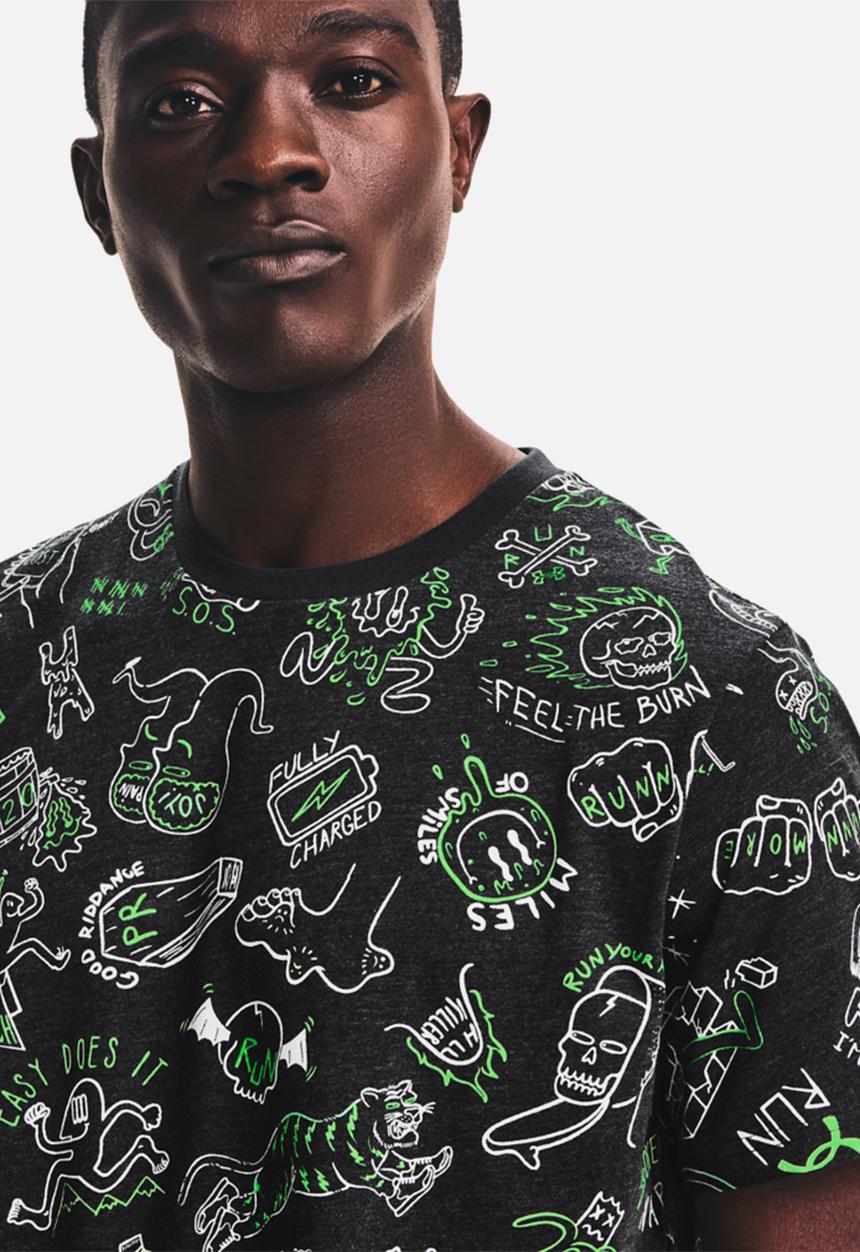 Under Armour - Ua run ur face off print short sleeve tee - black