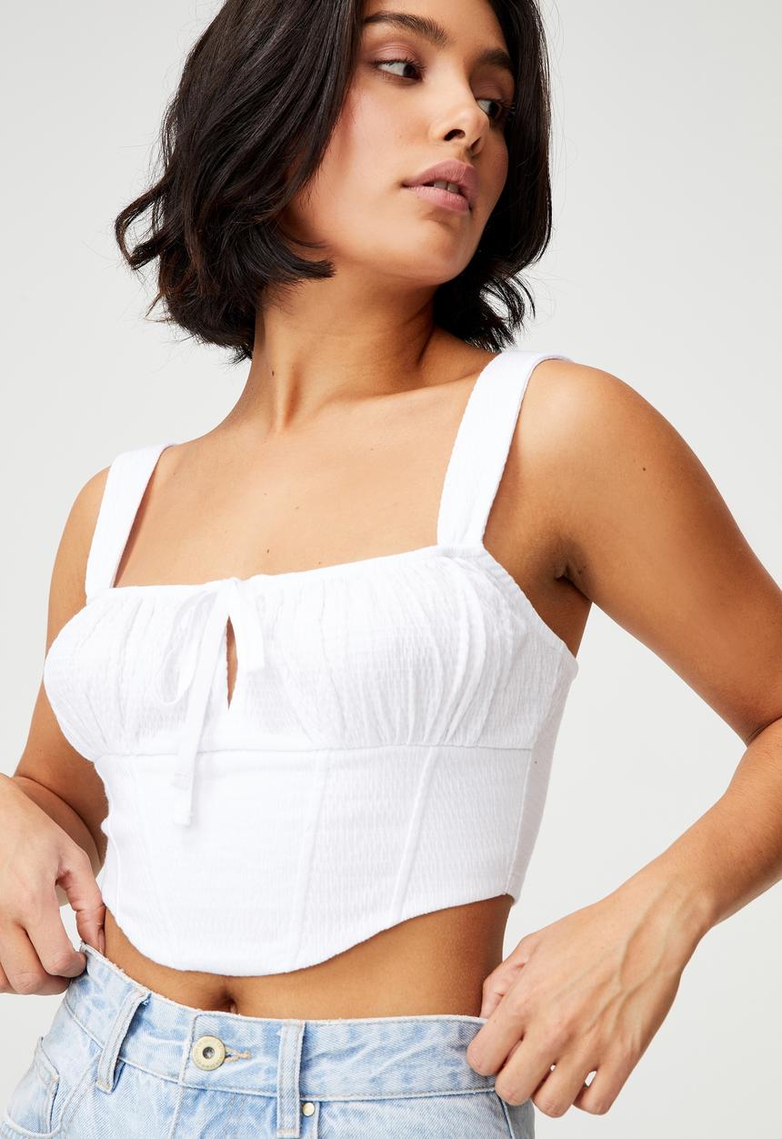 Cotton On - Floyd corset cami - white
