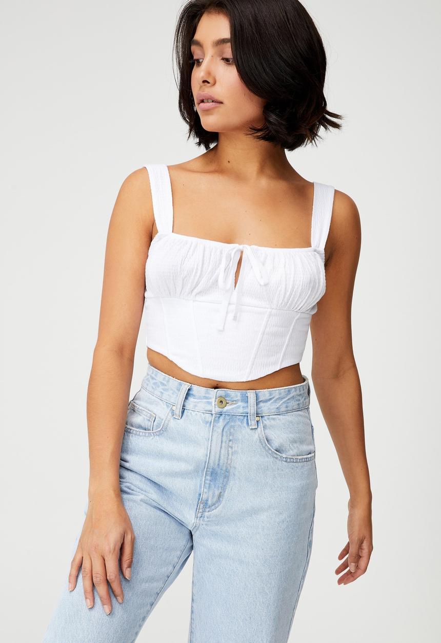 Cotton On - Floyd corset cami - white