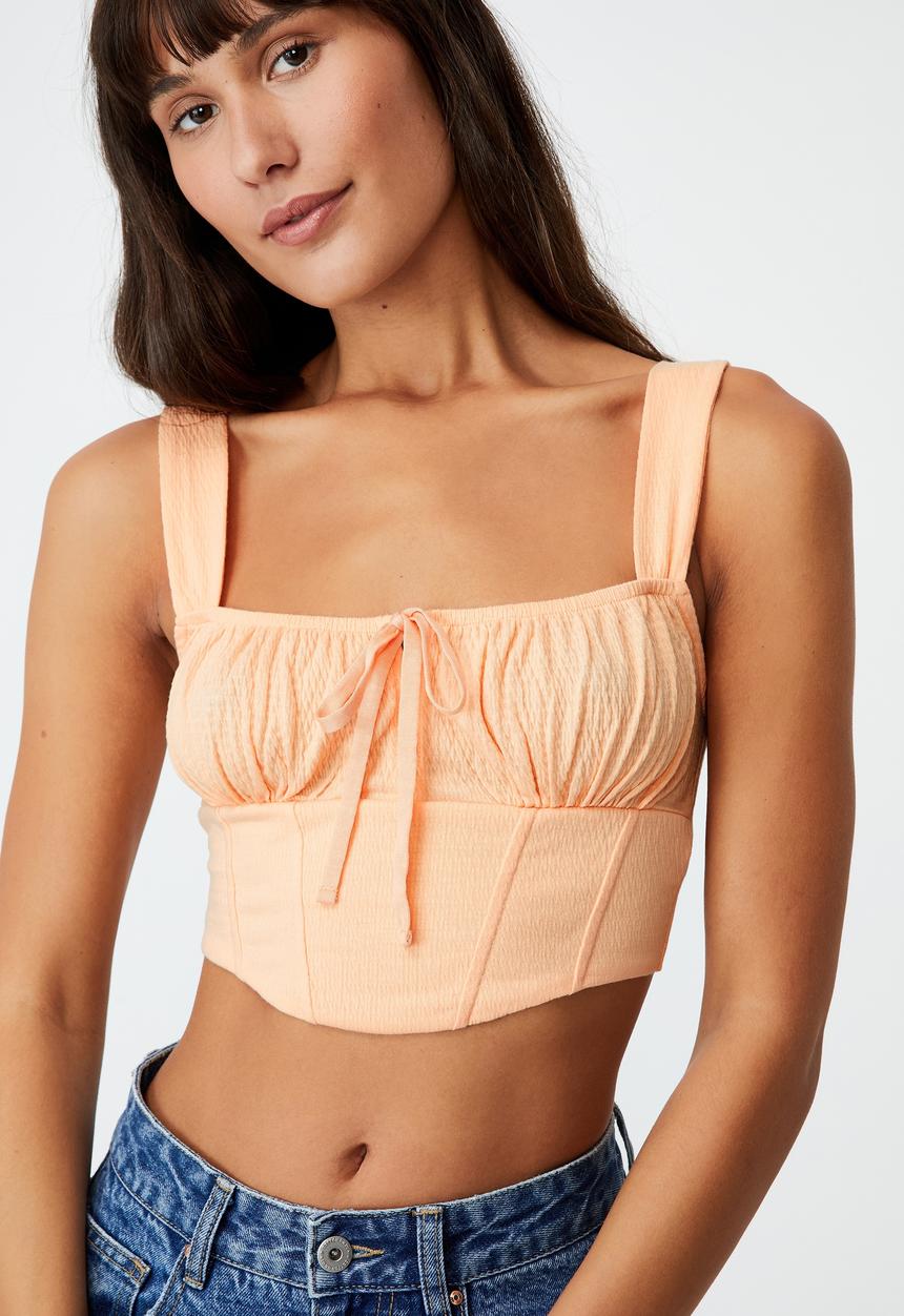 Cotton On - Floyd corset cami - brushed peach