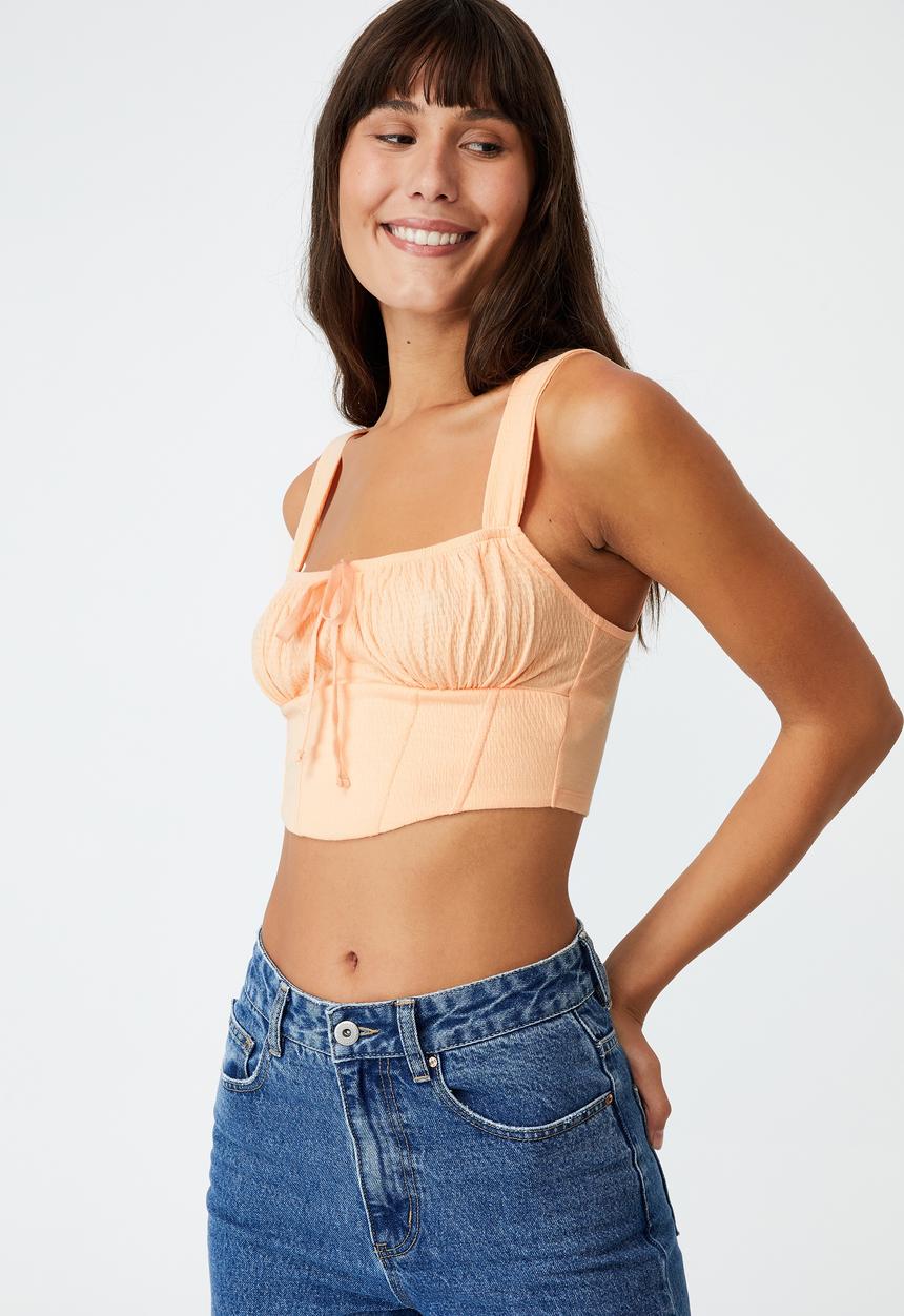 Cotton On - Floyd corset cami - brushed peach