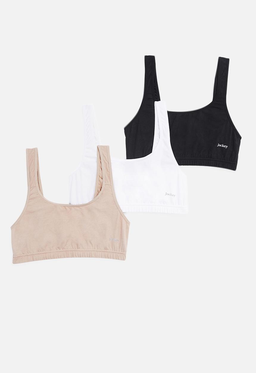 Jockey - 3 pack cotton stretch crop top - multi 