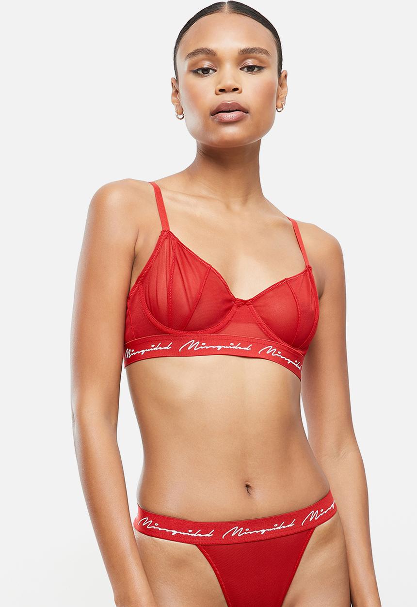 Missguided - Missguided signature clean mesh bra - red