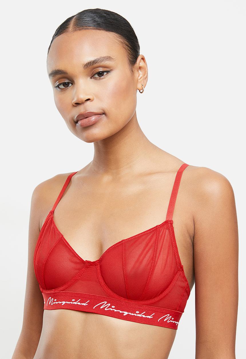 Missguided - Missguided signature clean mesh bra - red