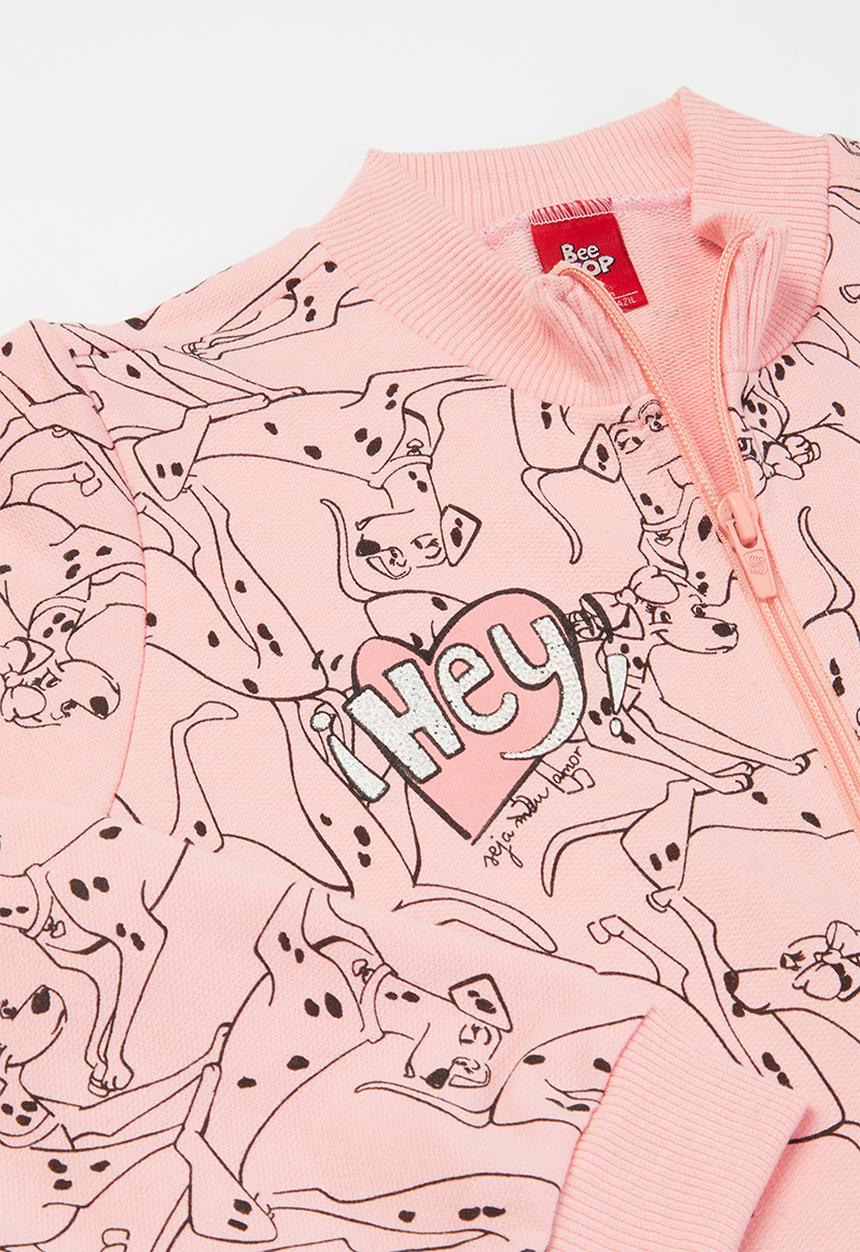 Bee Loop - Girls printed sweat top & sweatpants set - pink 