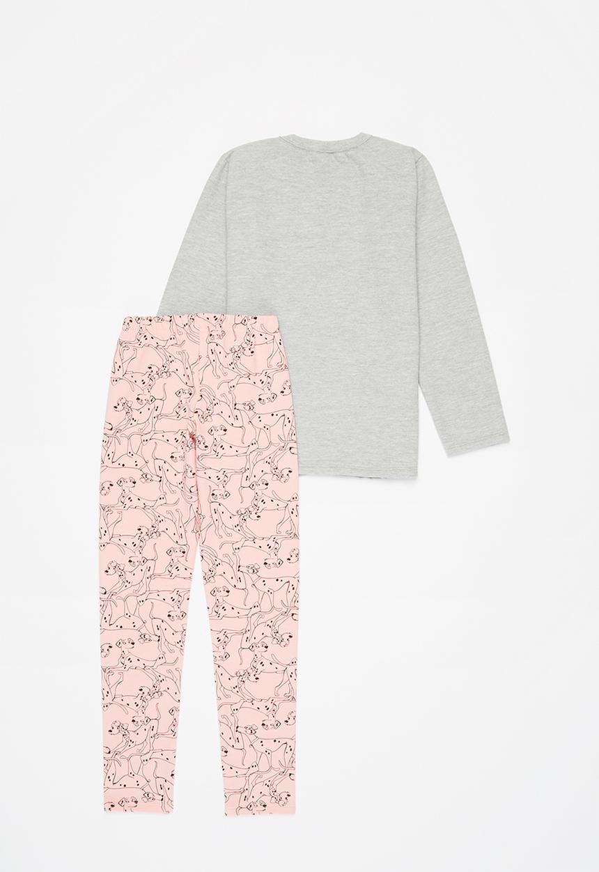 Bee Loop - Girls puppy sweatshirt & sweatpants set - grey & pink 
