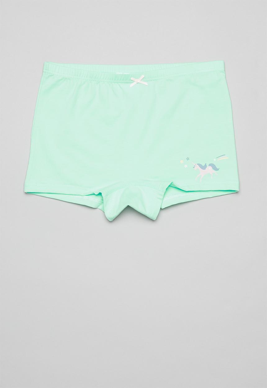 Pop Candy - Girls stripe & unicorn 3 pack briefs - mint