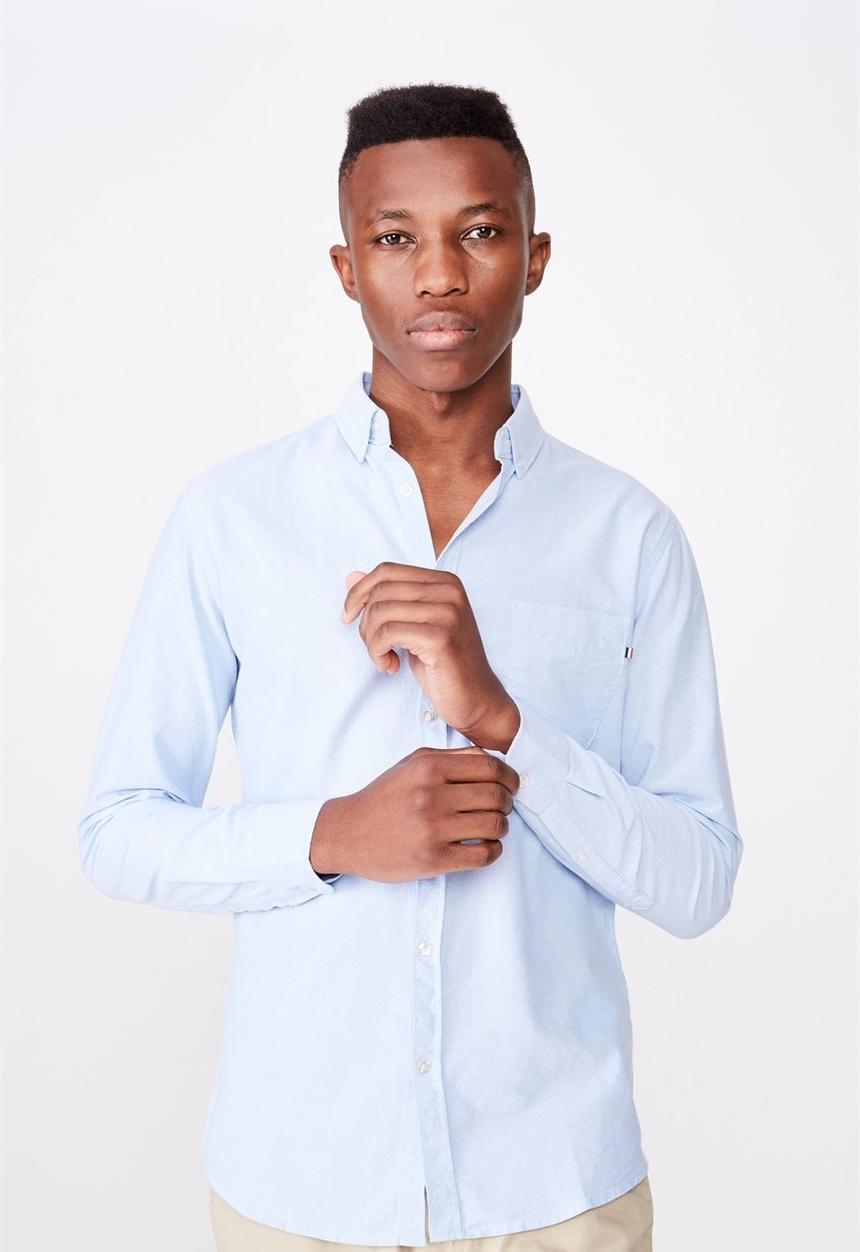 Cotton On - Brunswick long sleeve shirt  - blue 