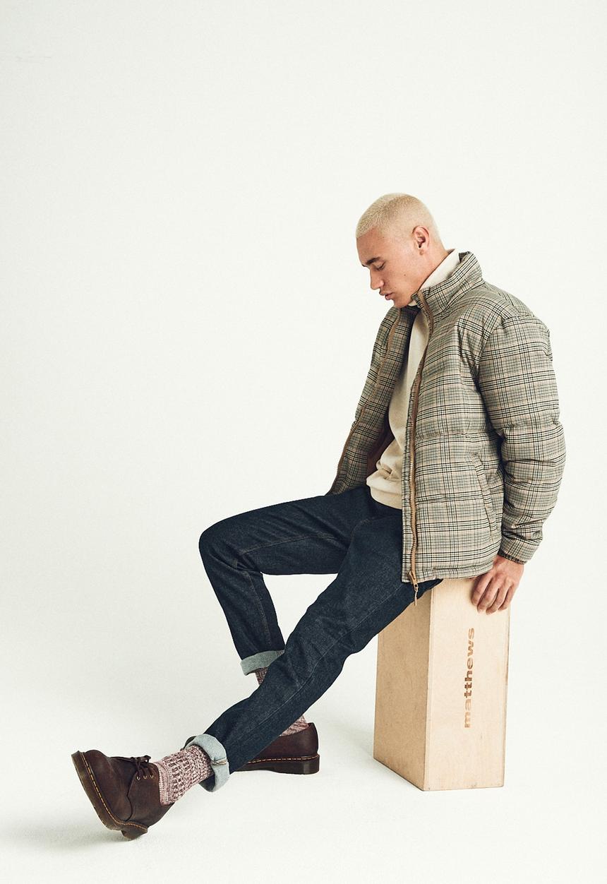 Cotton On - Check puffer jacket - neutral